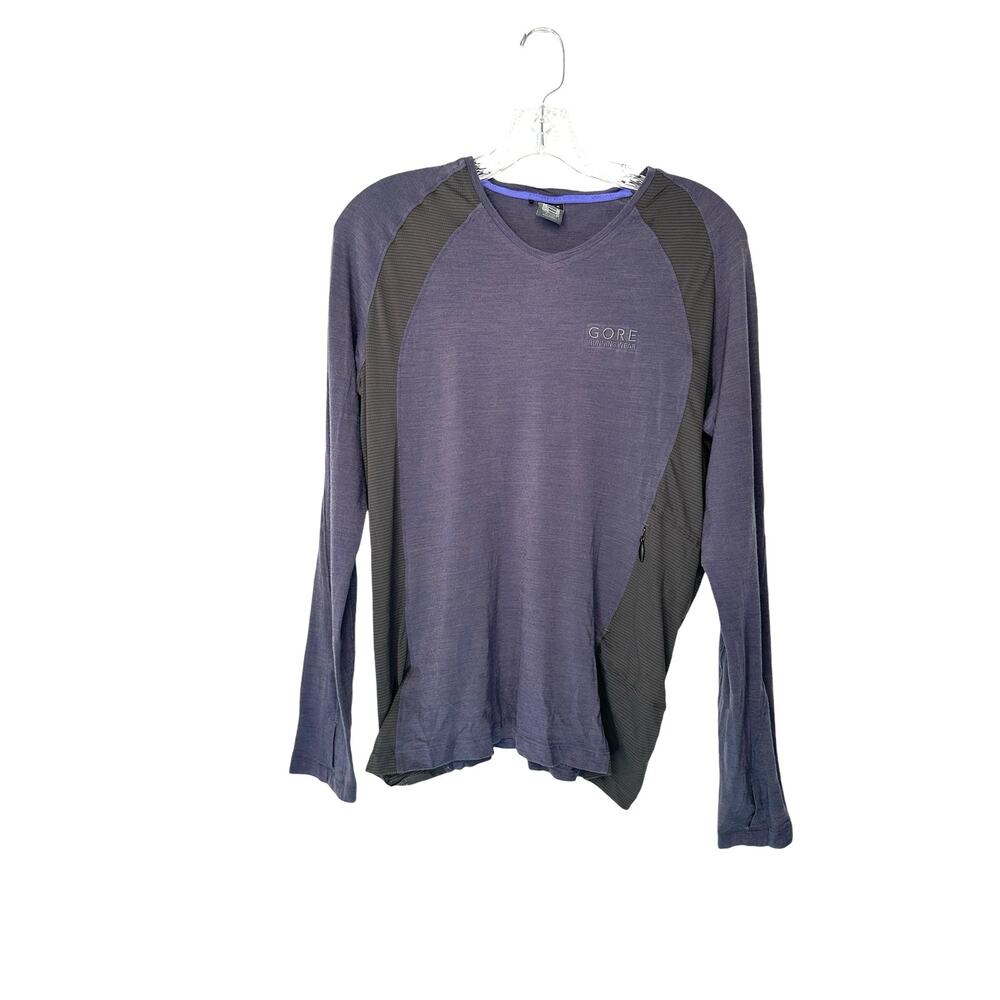Gore Blue Gray Long Sleeve Athletic Athleisure Running‎ Wear Shirt Size Medium